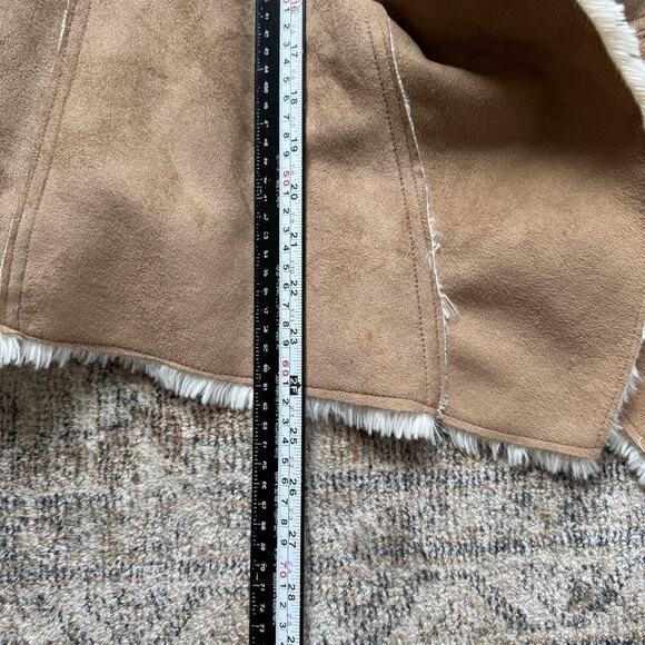 Bhiel by Mejane Y2K Panel Faux Suede Jacket Sz L Brown Aztec Western Faux Fur - Picture 9 of 10